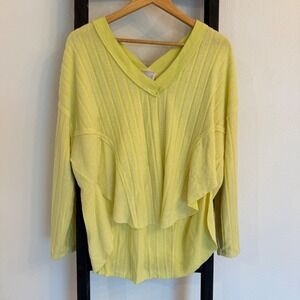 Urban Outfitters Out From‎ Under Top Womens Long Sleeve Layered Yellow Shirt